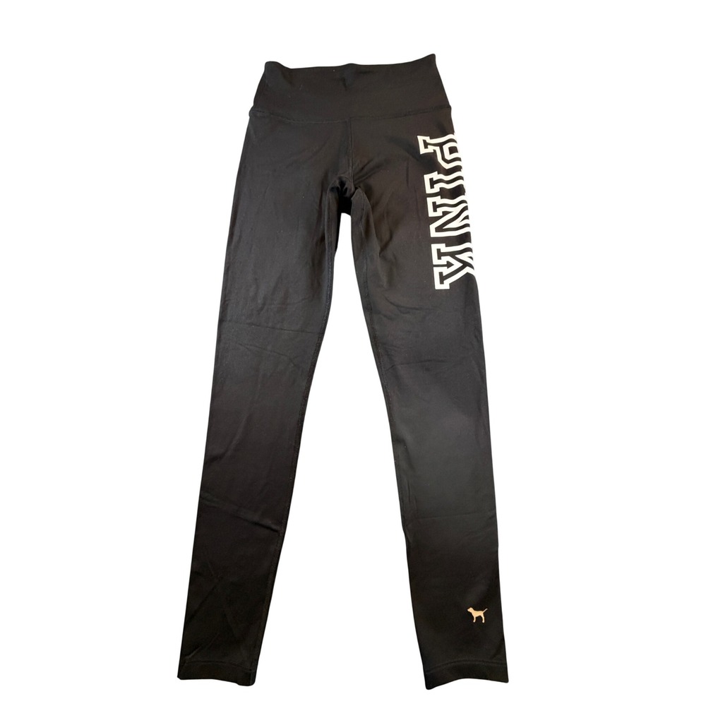 Victorias Secret PINK Ultimate Leggings Black High Waisted Logo Small